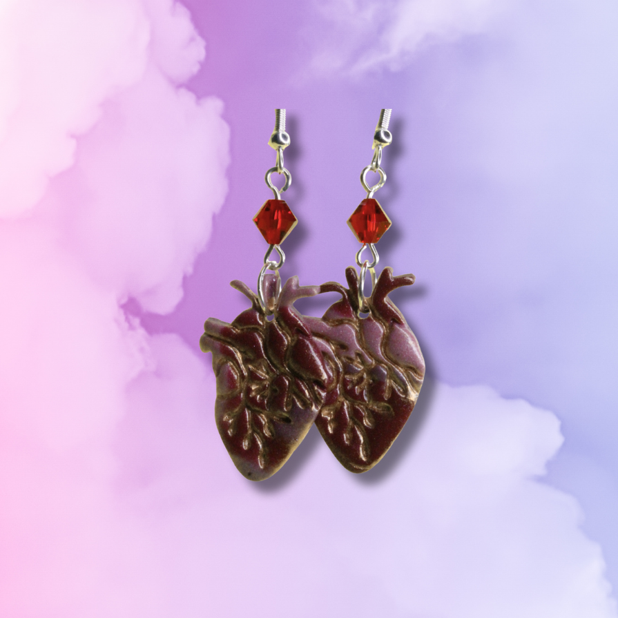 Real Heart Earrings