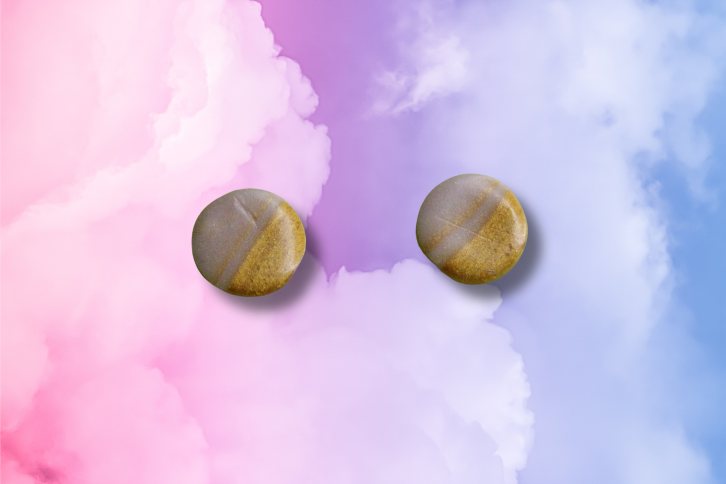 Gold and White Circle Studs (Glow in the Dark)
