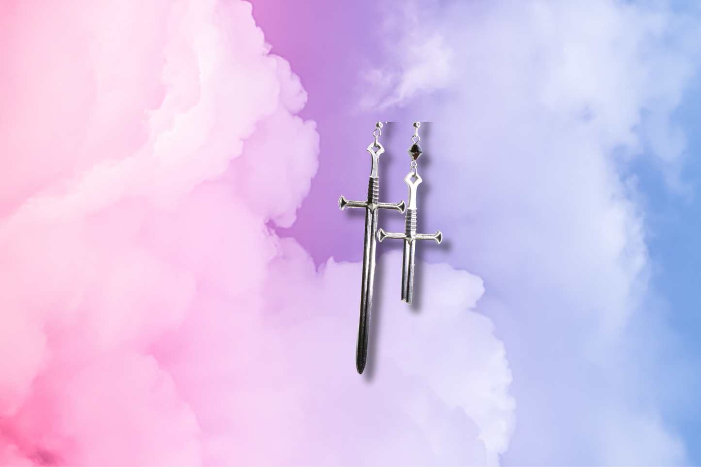 LOTR Inspired Long and Broken Sword with Bronze Swarovski Earrings