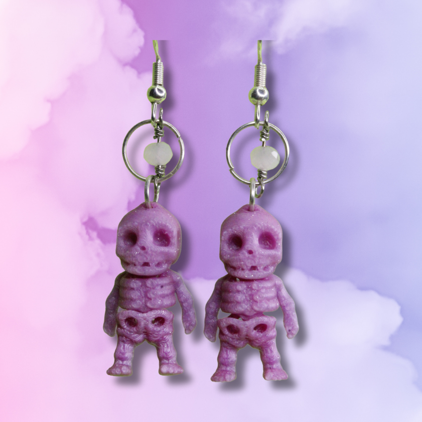Tiny Skeleton Earrings