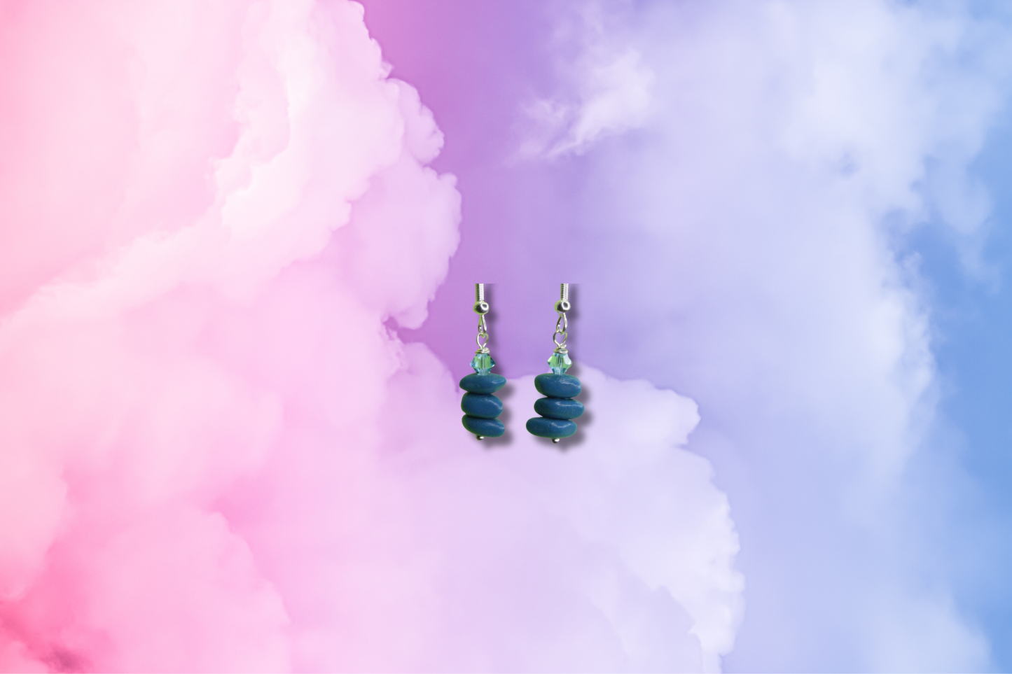 Small Howlite Stack with Blue Swarovski
