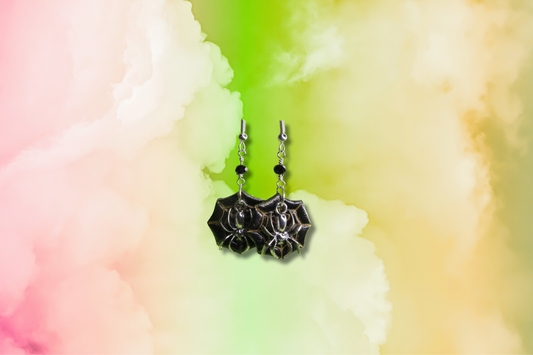 Black Web, Spider on Black Bead Chain