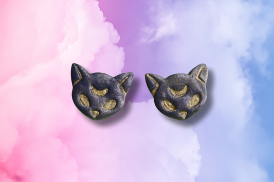 Blue and Gold Moon Cat Studs
