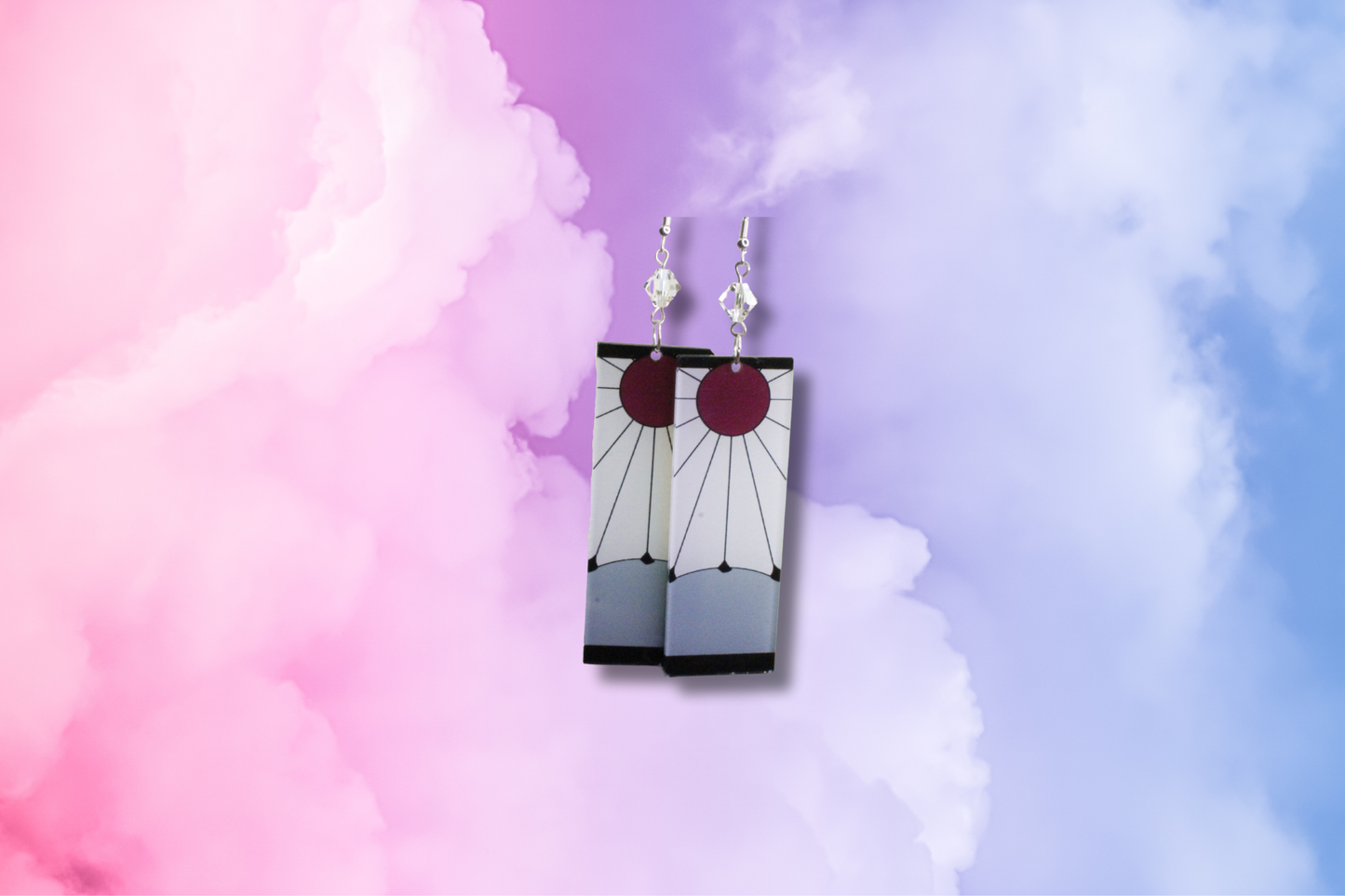 Rising Sun with Large Clear Swarovski Earrings