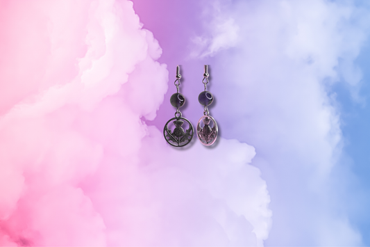 Scottish Thistle with Amethyst Earrings