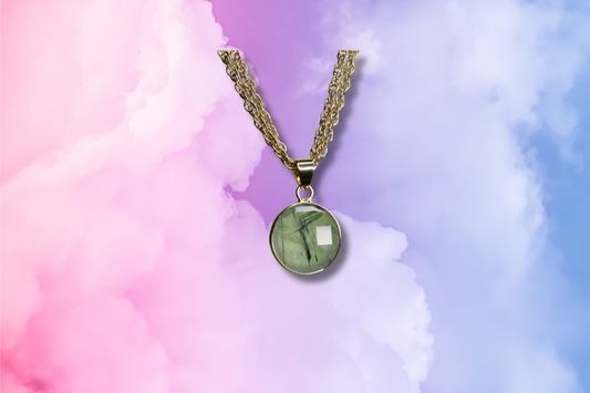 Rutilated Quartz on Double Chain Necklace