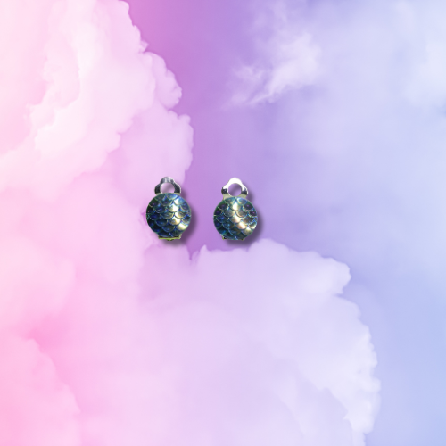 Blue Mermaid Scale Clip-On