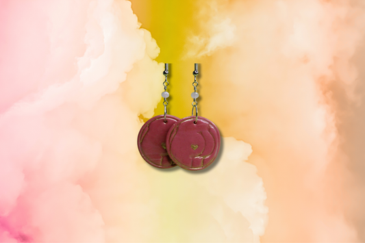 Pink Man Butt Standing on Pink Bead Chain Earrings