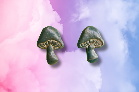 Green and Gold Mushroom Studs