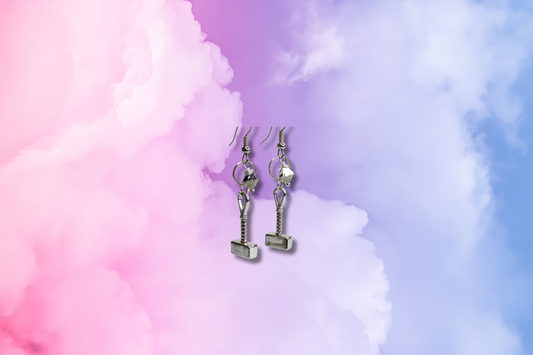 Hammer with Silver Swarovski Earrings