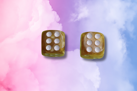 Gold Shimmer Dice Studs