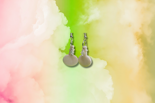 Glow in the Dark Bottle with Clear AB Swarovski Earrings