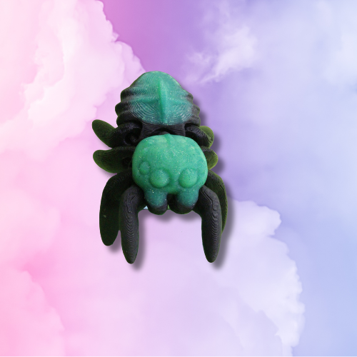 Black and Green Sparkly Spider Ring
