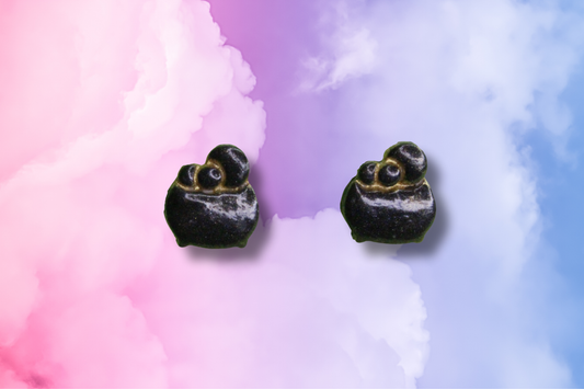 Small Black and Gold Cauldron Studs