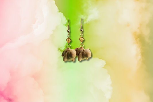 Gold 3D Capybara with Amber Swarovski
