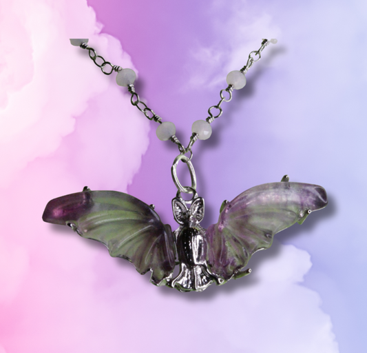 Fluorite Bat Necklace