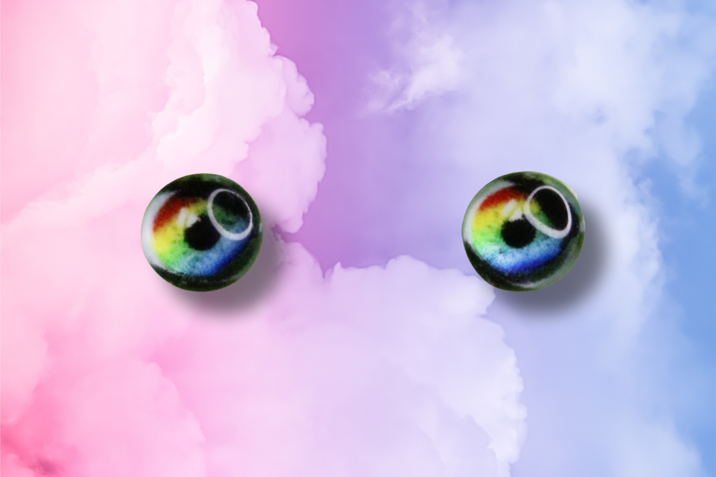Tiny Rainbow Eye Studs