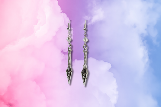 Pointed Spear with AB Swarovski Earrings