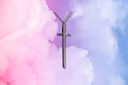 Medieval Sword on Chain, Magnetic Clasp Necklace