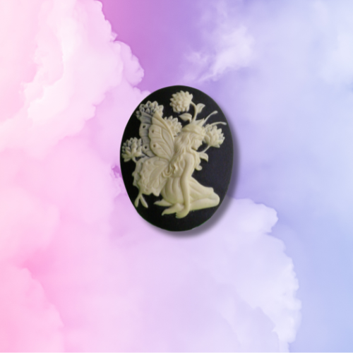 Fairy on Black Cameo Large Ring