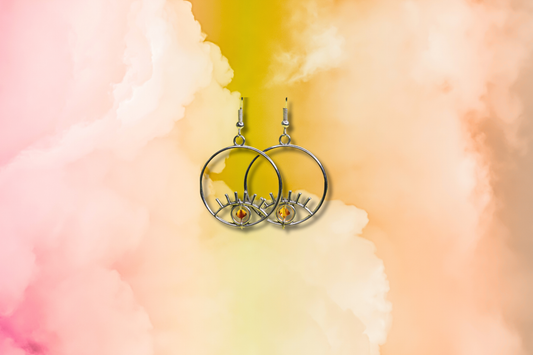 Art Eye with Fire Swarovski Earrings