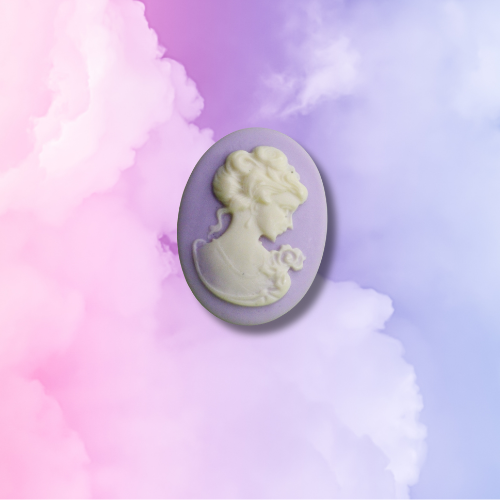 Woman on Purple Cameo Large Ring