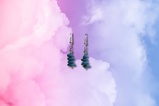 Howlite Stack with Blue Swarovski Earrings