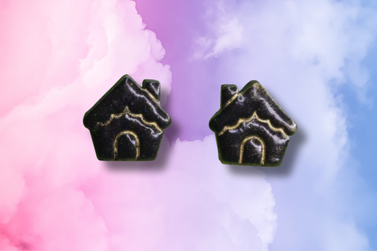 Black Gingerbread House Studs