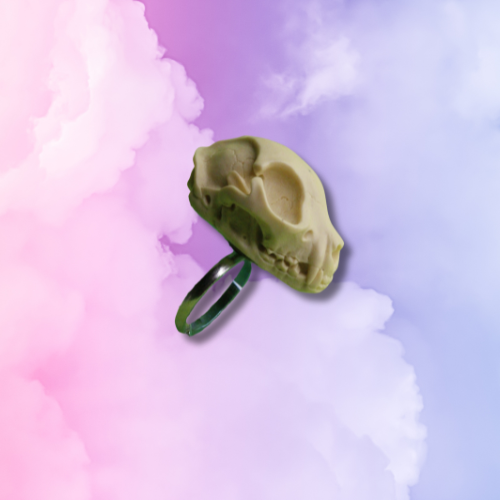 Cat Skull Large Ring
