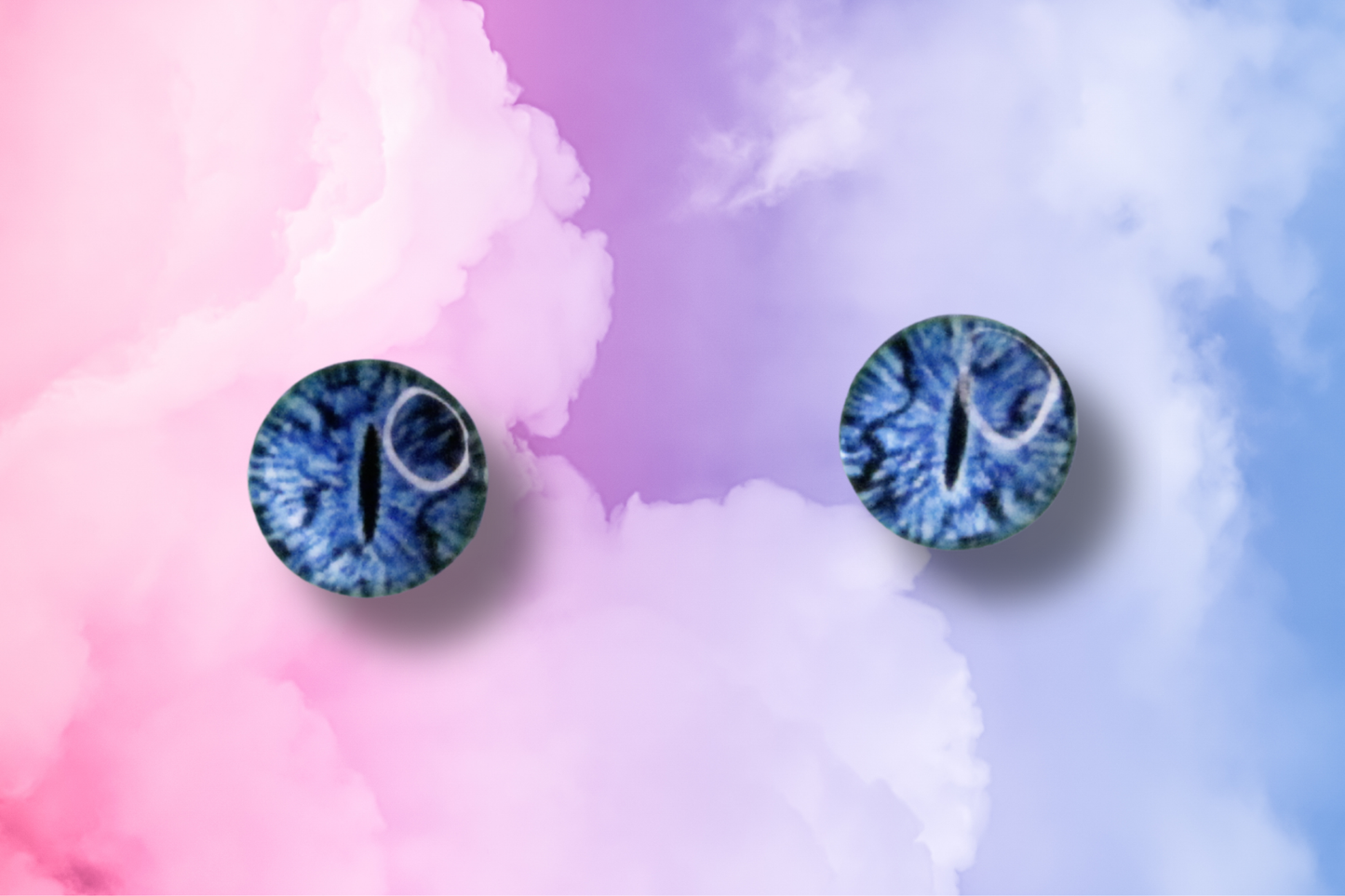 Tiny Blue Slit Eye Studs