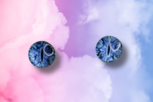 Tiny Blue Slit Eye Studs