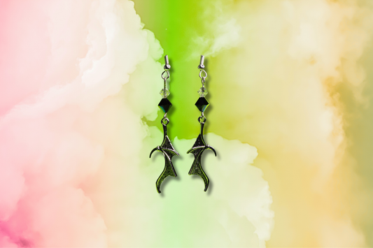 Bat Wing, Multi Black and Clear Swarovski