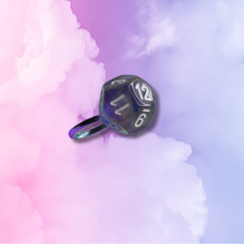 Purple Sparkly D20 Dice Ring