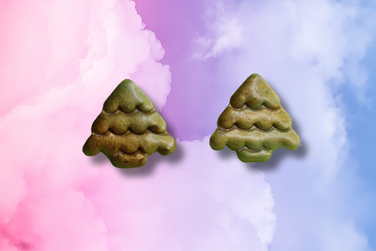 Green and Gold Christmas Tree Studs