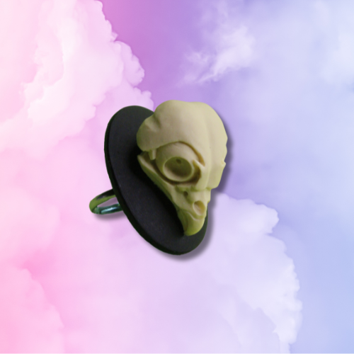 Owl Skull Large Ring