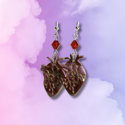 Real Heart Earrings