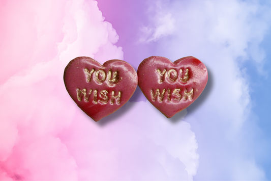 Pink and Gold YOU WISH Heart Studs