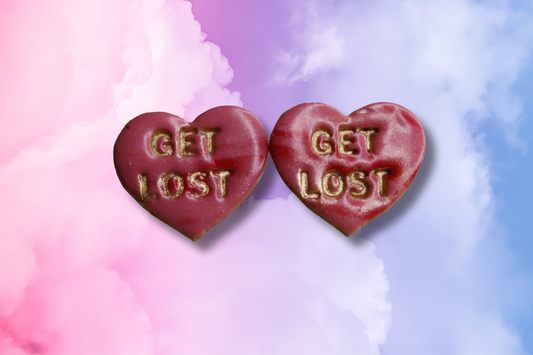 Pink and Gold GET LOST Heart Studs
