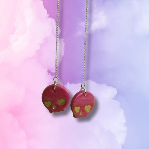 Pink Heart Eyed Skull Threads