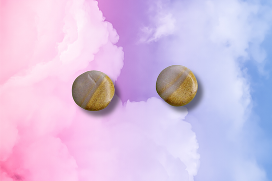 Gold and White Circle Studs (Glow in the Dark)