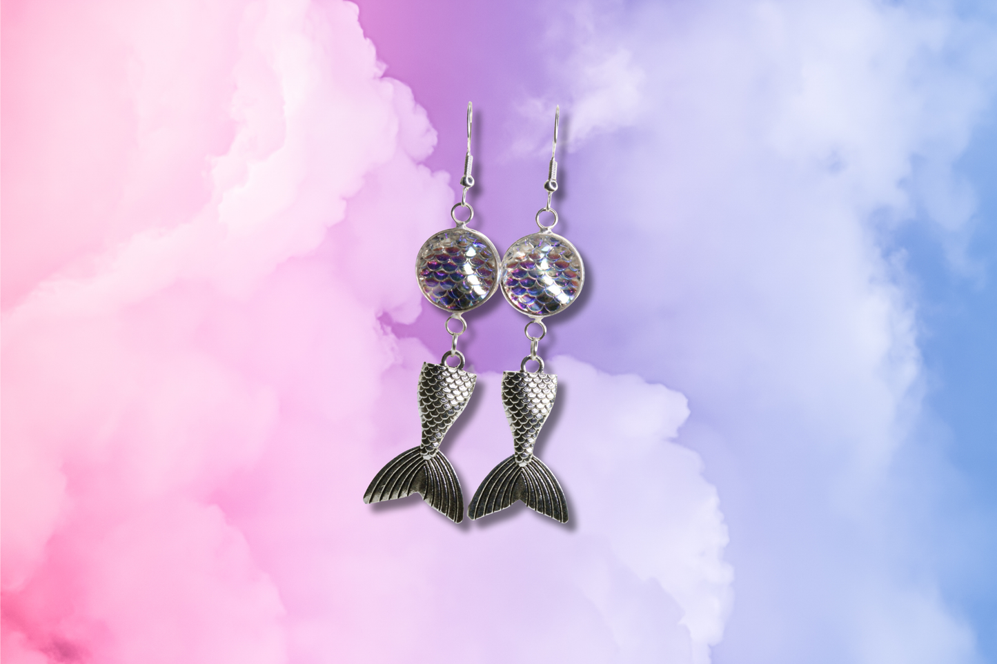 Mermaid Tail with Large Scale Earrings