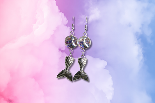 Mermaid Tail with Large Scale Earrings
