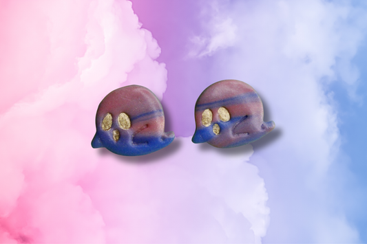 Blue and Pink Ghost Studs