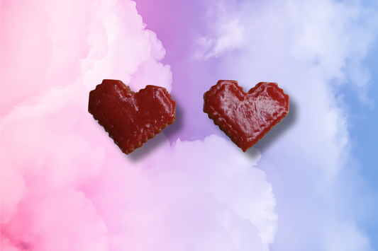 Red Pixel Heart Studs