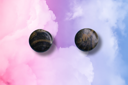 Black, Silver and Gold Circle Studs
