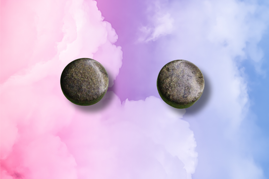 Gold and Dark Silver Circle Studs