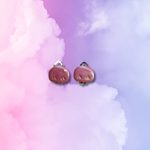 Pink Happy Skull Clip-On