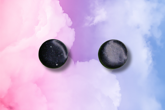 Dark Blue Glitter Circle Studs