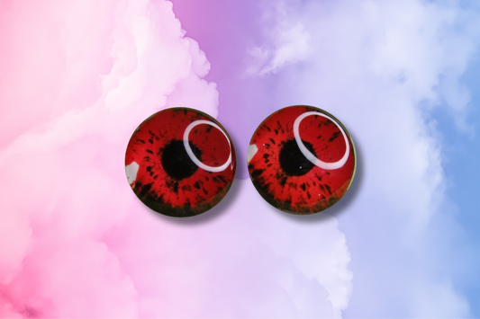 Medium Red Glass Eye Studs