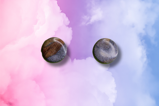 Bronze and Dark Silver Circle Studs